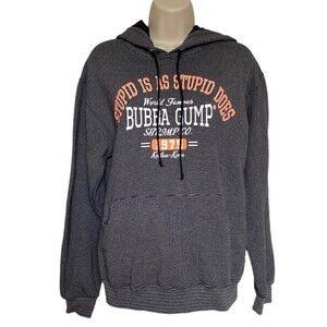 Bubba Gump Stupid Is As Stupid Does Fleece Lined Striped Hoodie Sz S